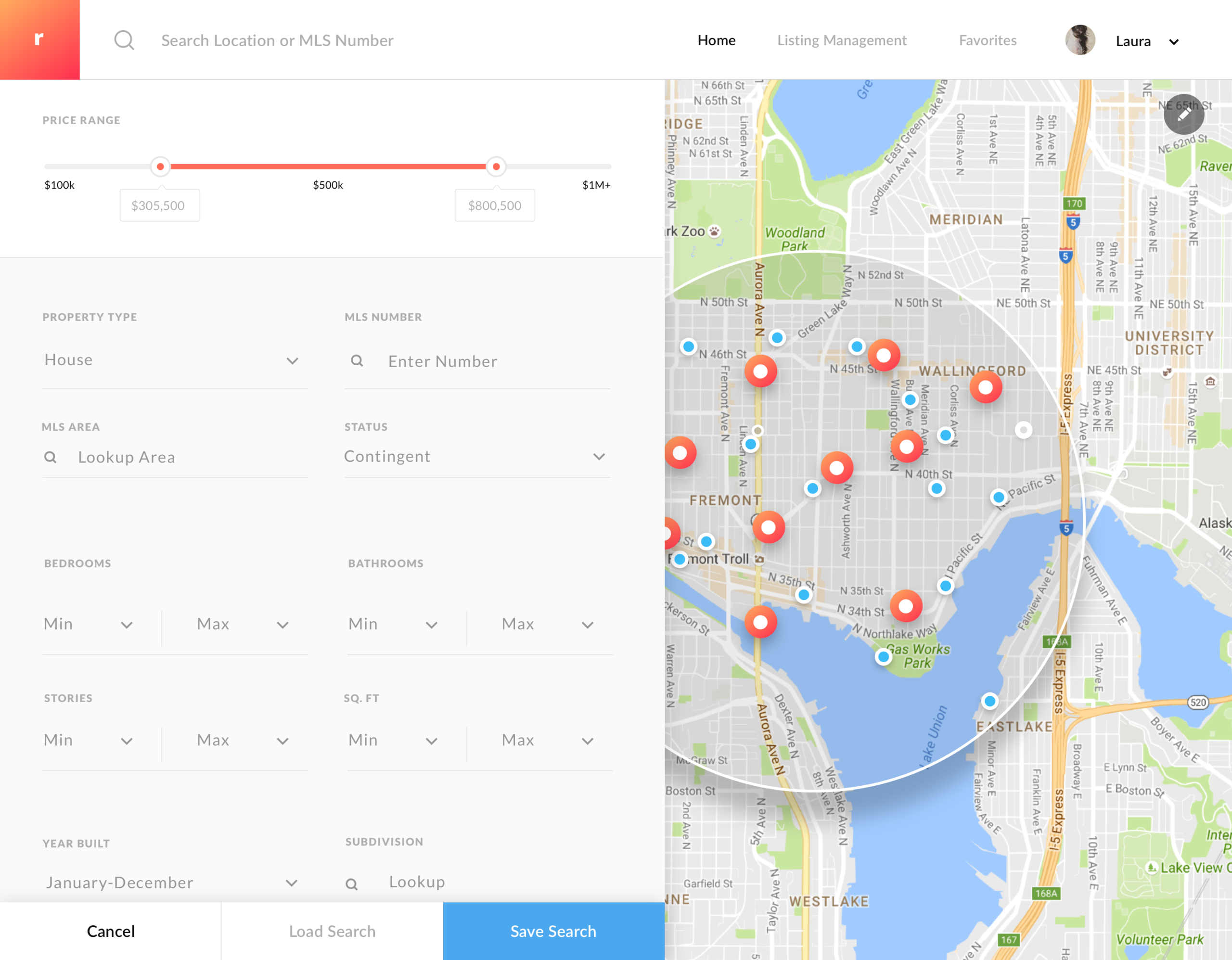 Geoswipe drag-to-compare interface