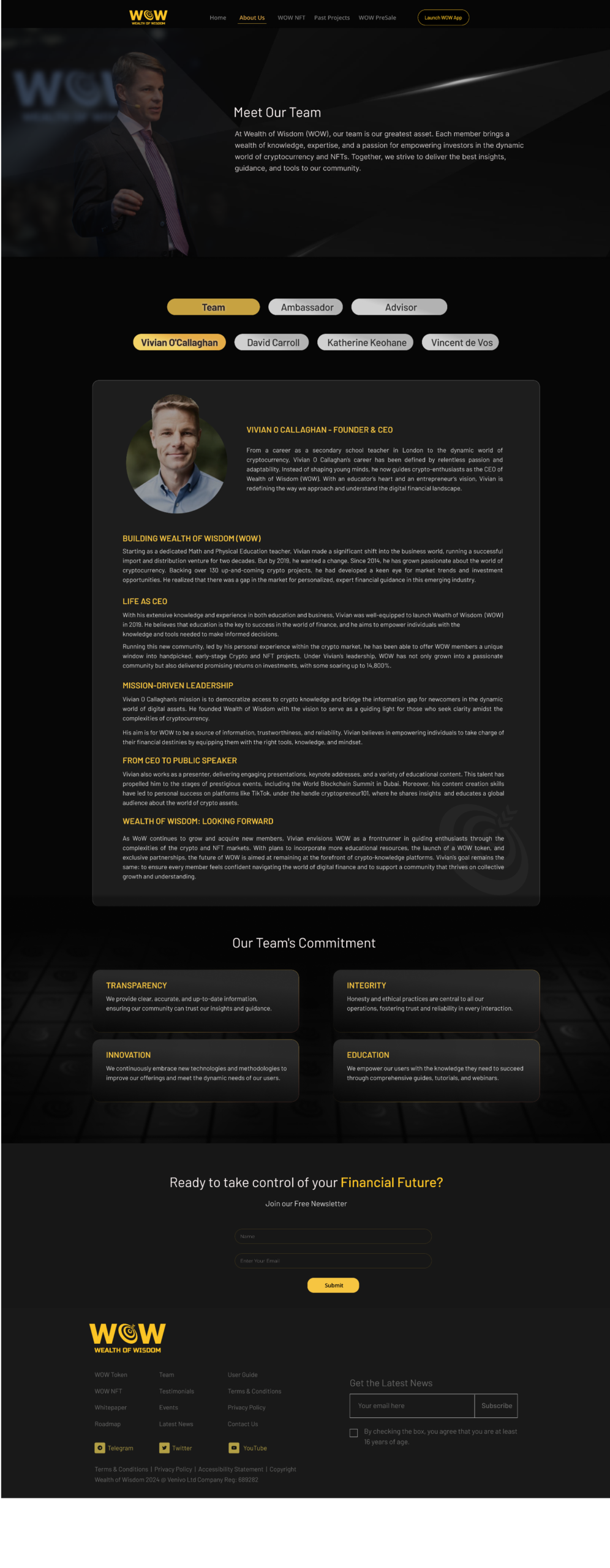 Team Page screenshot